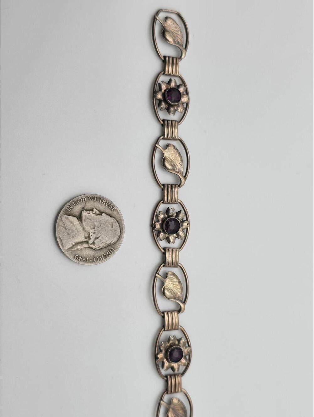 Vintage 1/20 12K GF / Sterling Bohemian Garnet Bracelet